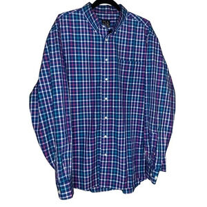Jos. A. Bank Men's Tailored Fit Button-Down Collar Check Shirt Size XL